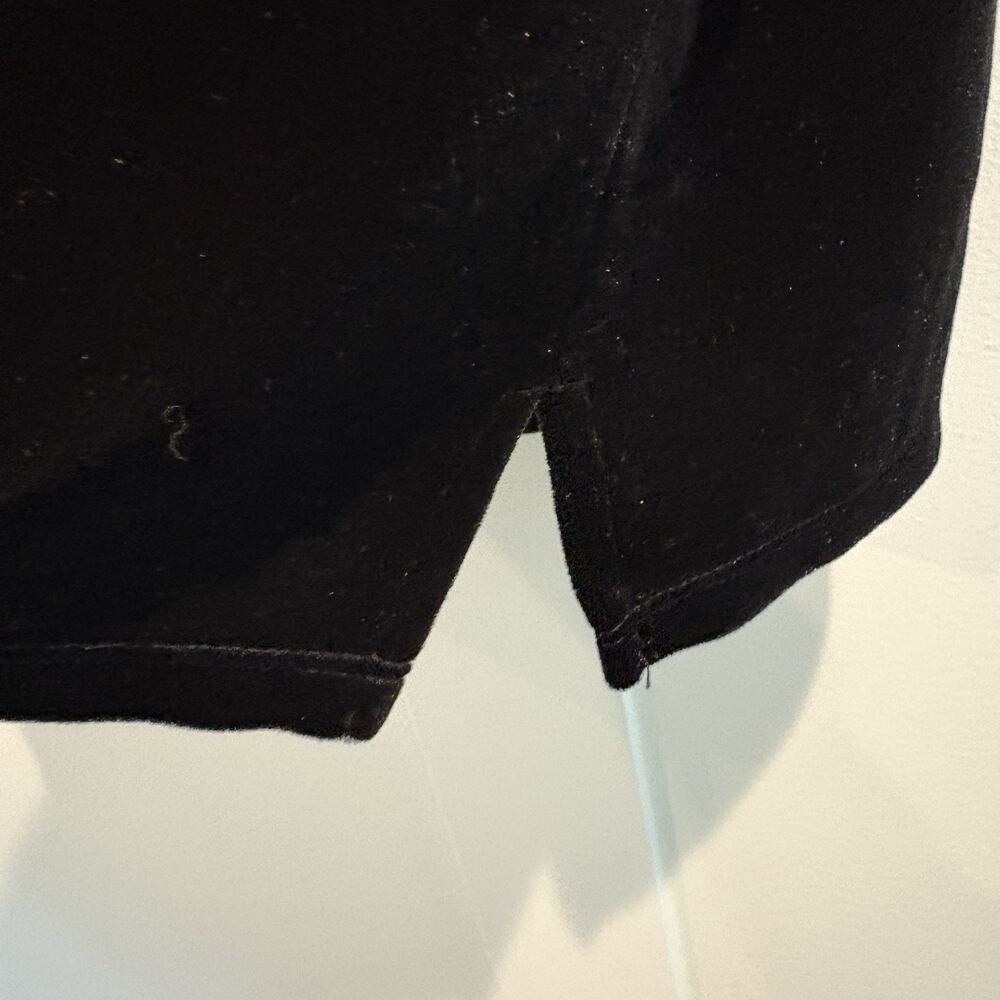 Black Velvet Tank Top XL Stretch Sequin Trim Quacker Factory Side Vents Dressy - Picture 6 of 11